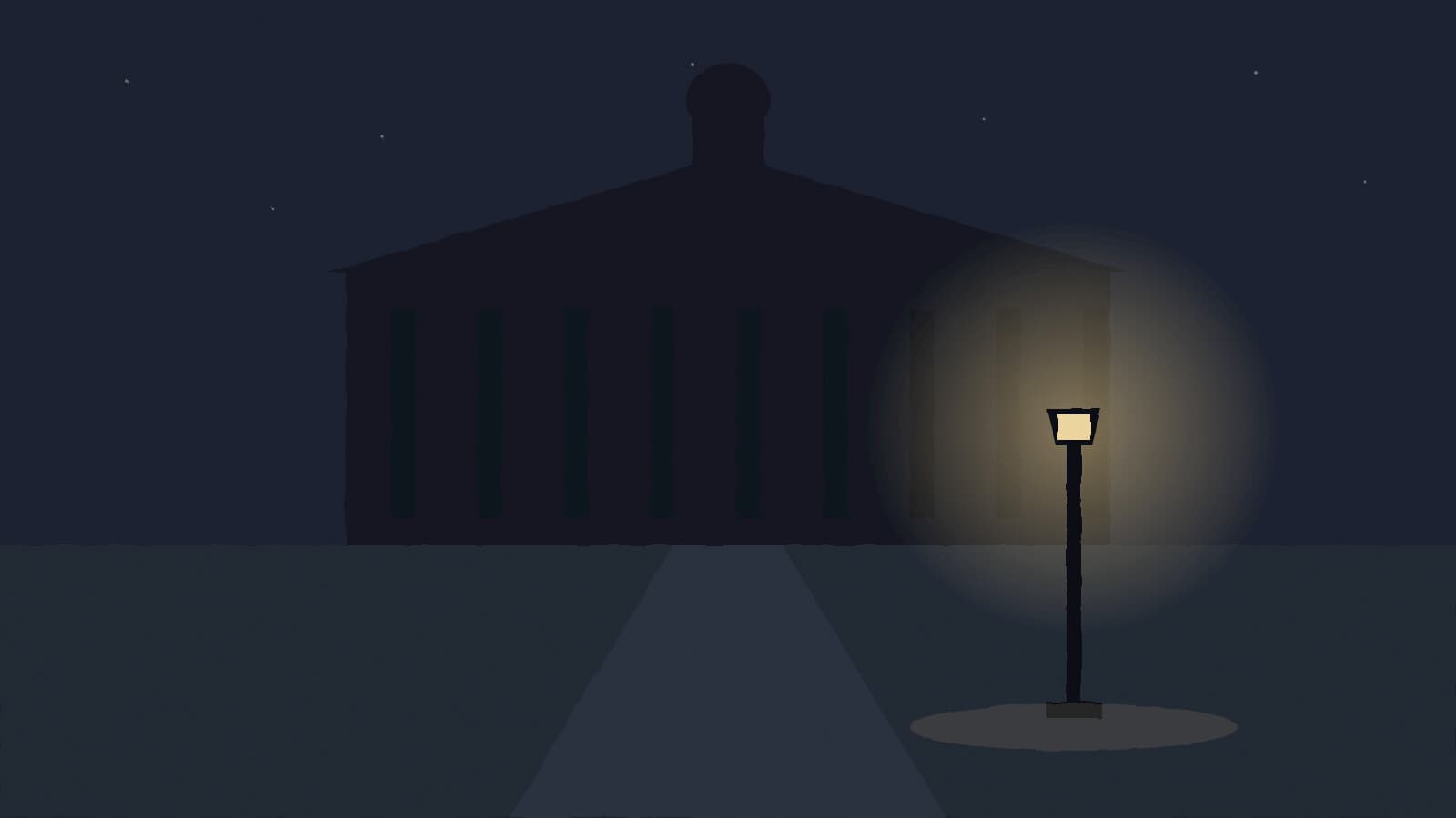 Darkened campus plaza lamp - illustration, Jake Team LLC
