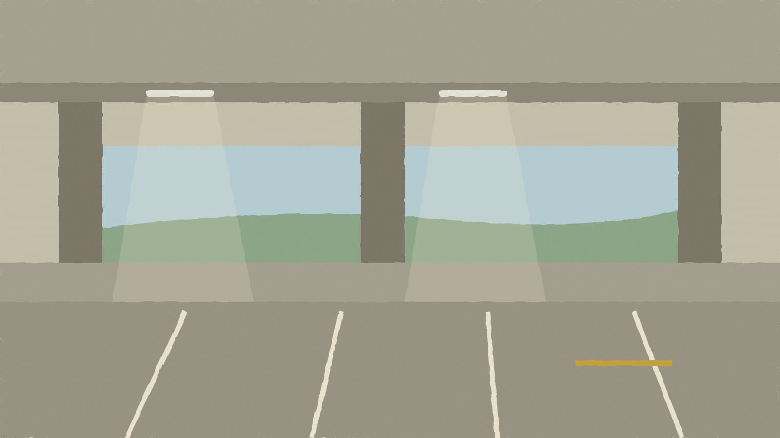 Quiet parking garage level - illustration, Jake Team LLC