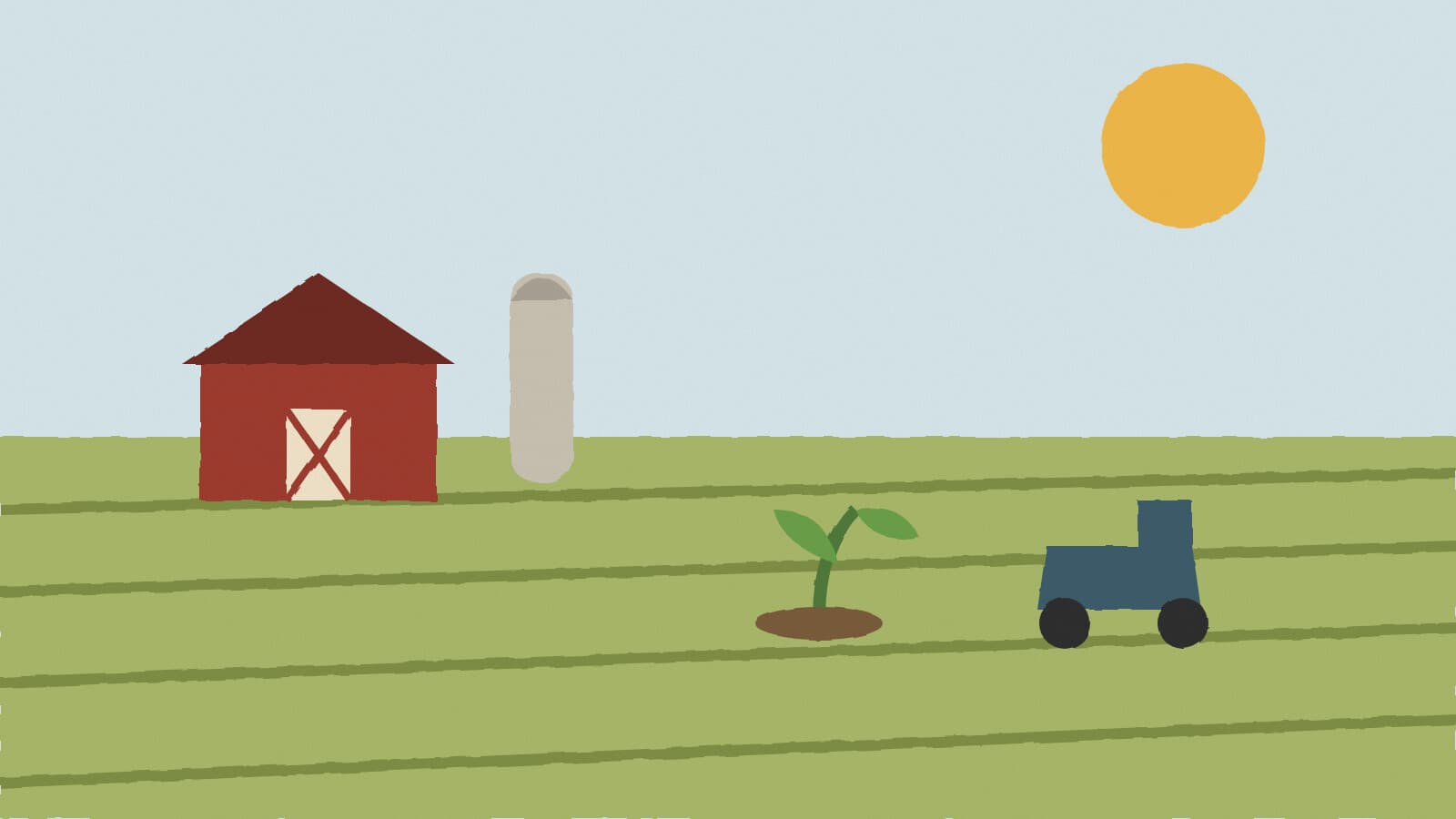 Farmland and new sprout - illustration, Jake Team LLC