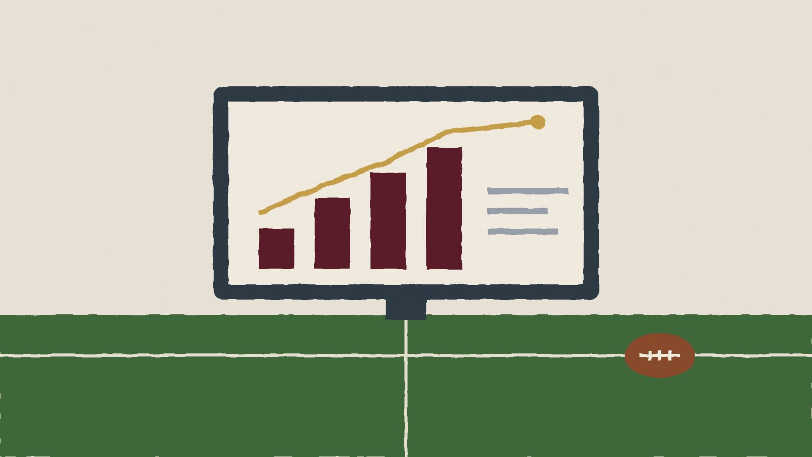 Sports data on screen - illustration, Jake Team LLC