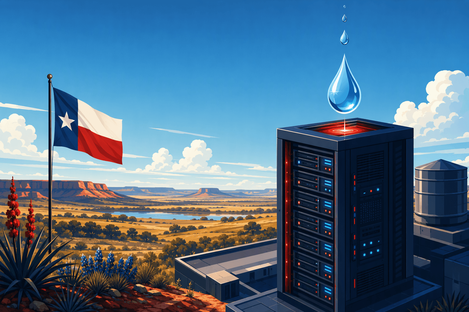 Data center water monitoring - illustration, Jake Team LLC