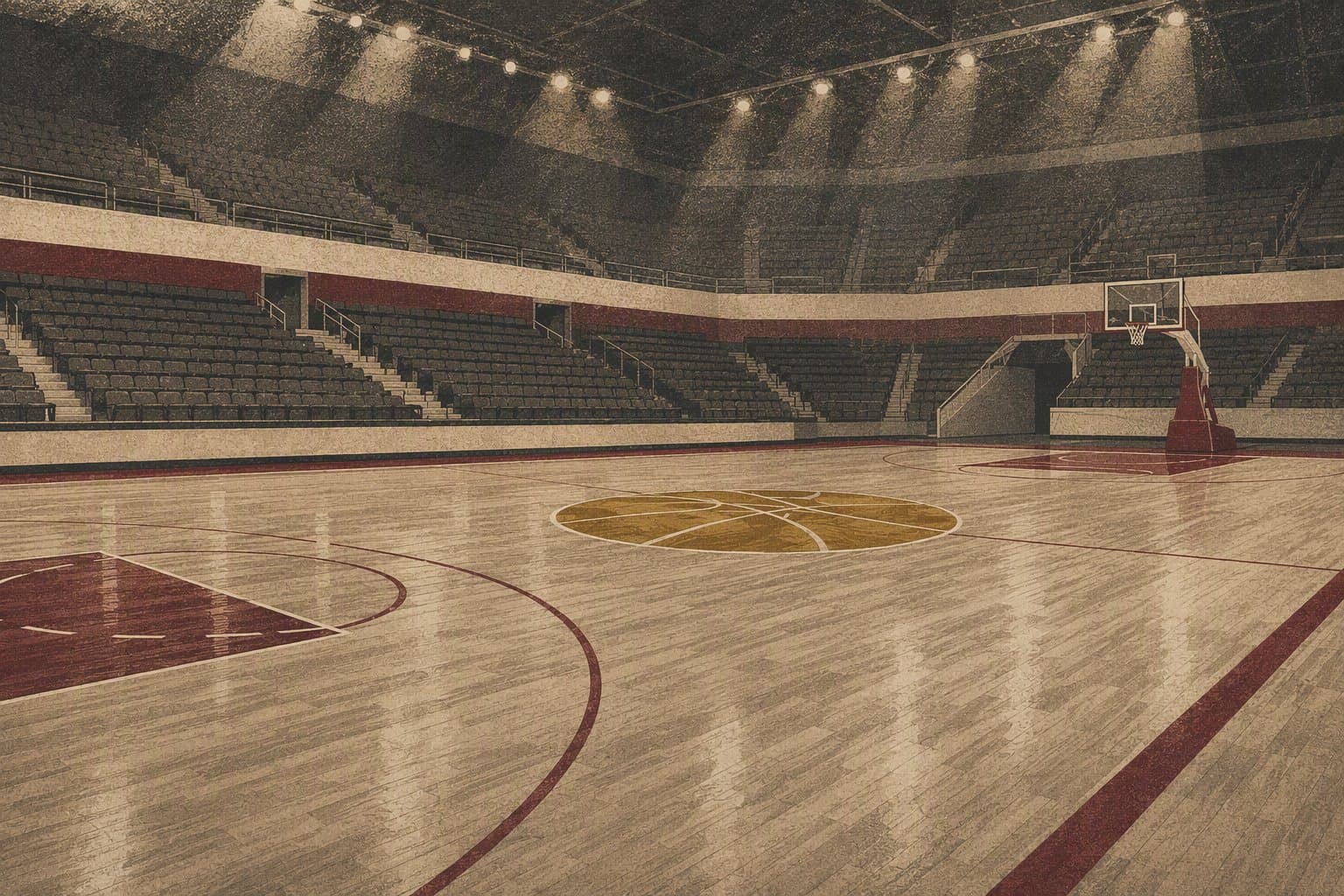 Empty arena court - illustration, Jake Team LLC