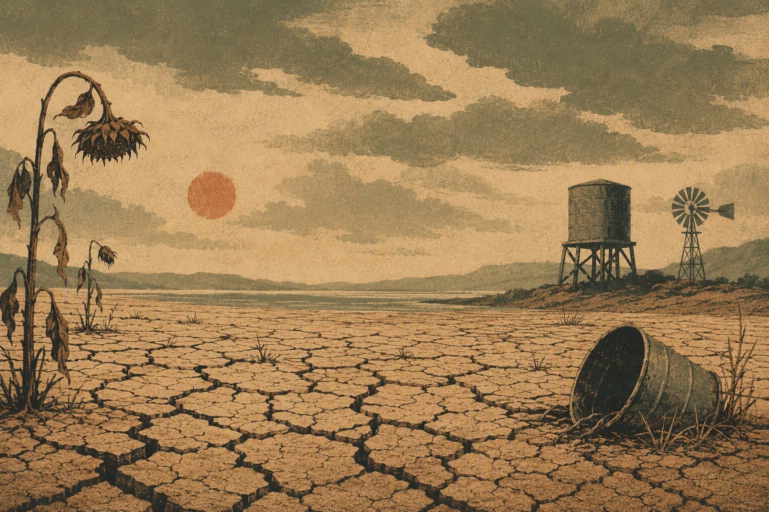 Drought Landscape - illustration, Jake Team LLC