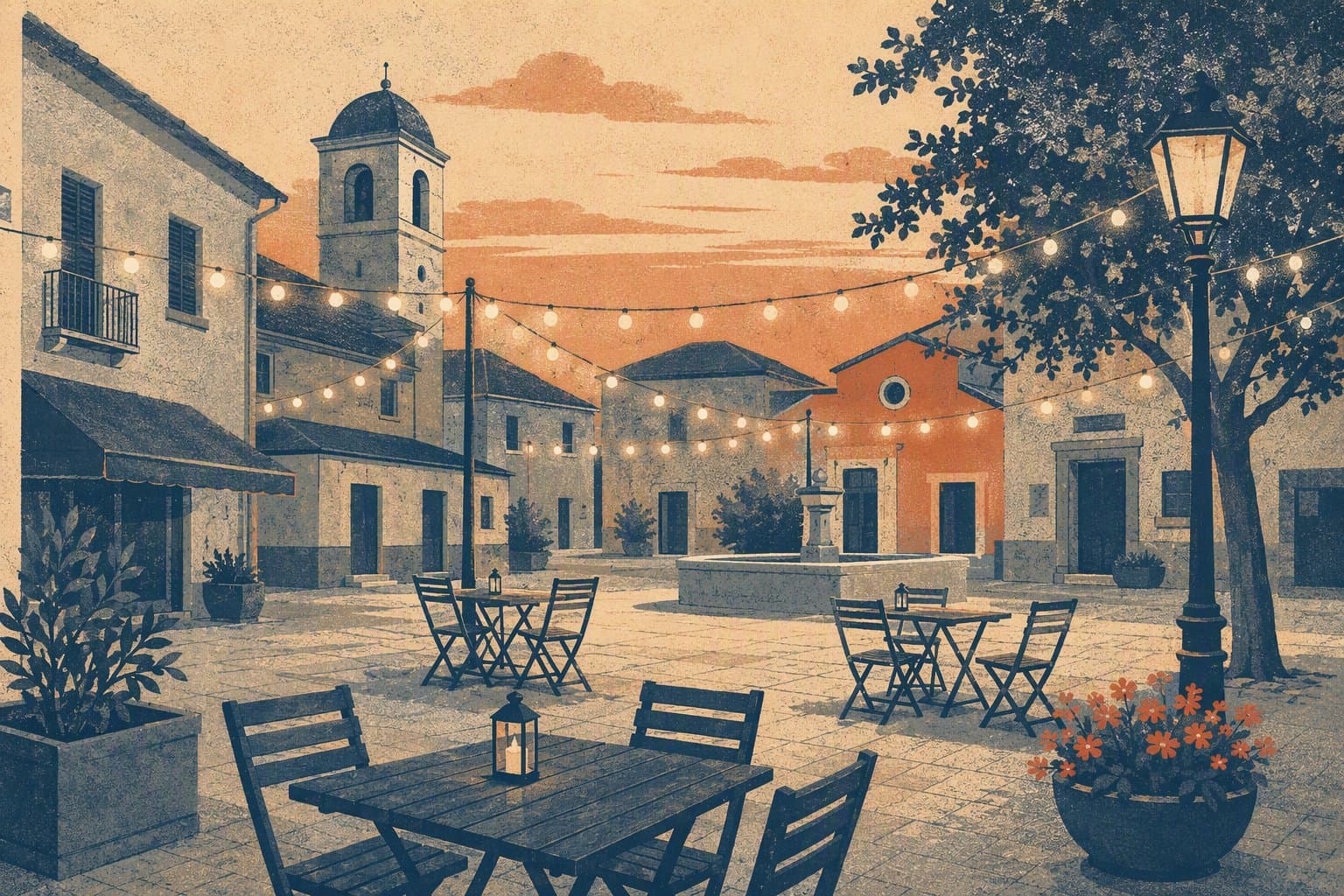 community dining - illustration, Jake Team LLC