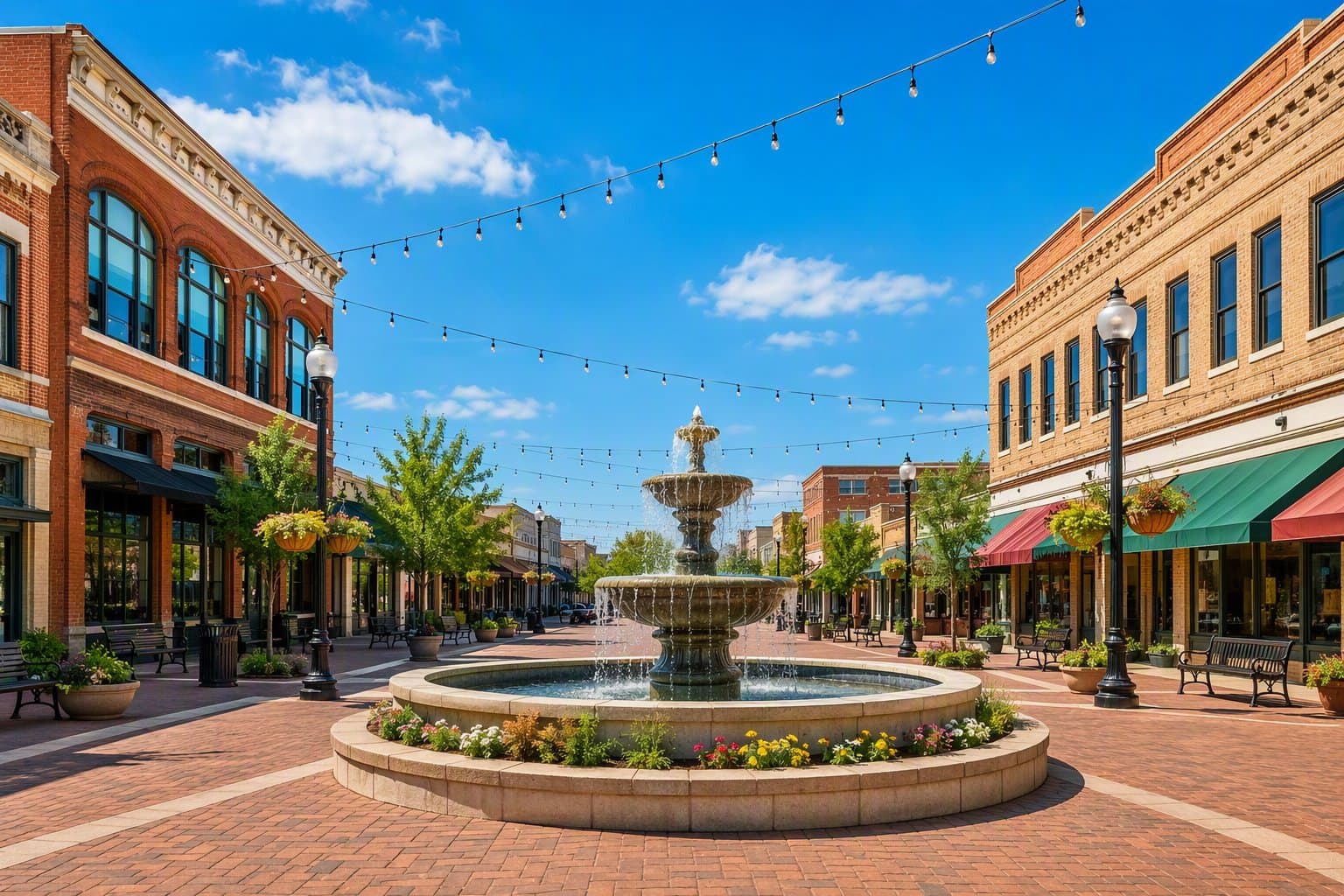 Downtown Bryan town square - illustration, Jake Team LLC