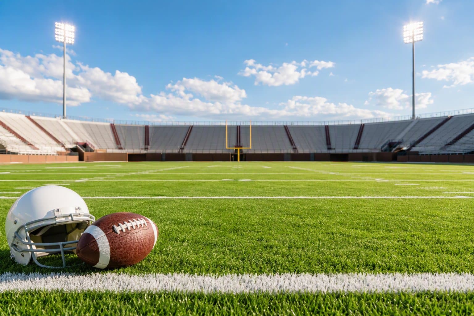 Sunlit College Football Field - illustration, Jake Team LLC