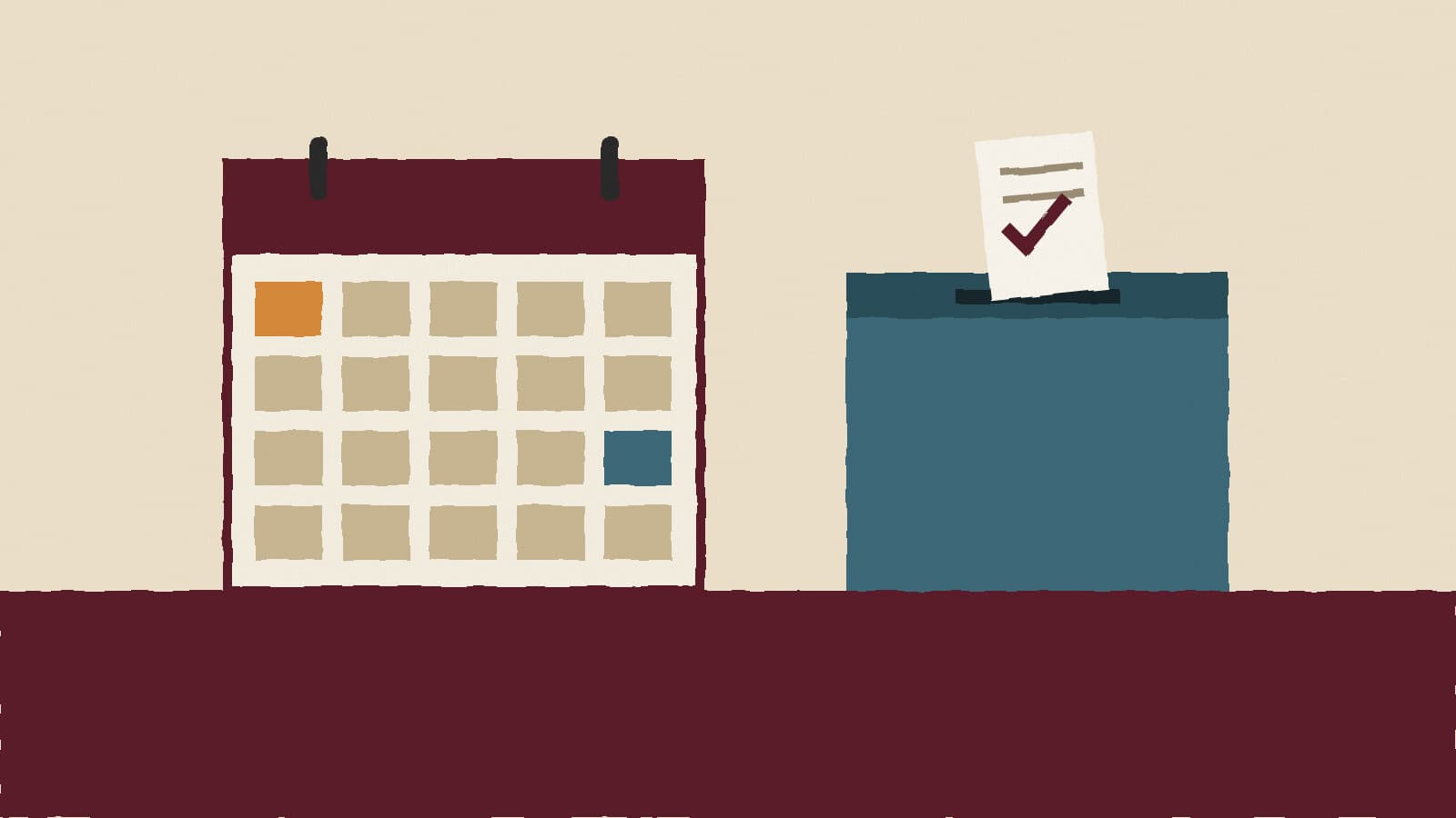 Ballot box and calendar - illustration, Jake Team LLC