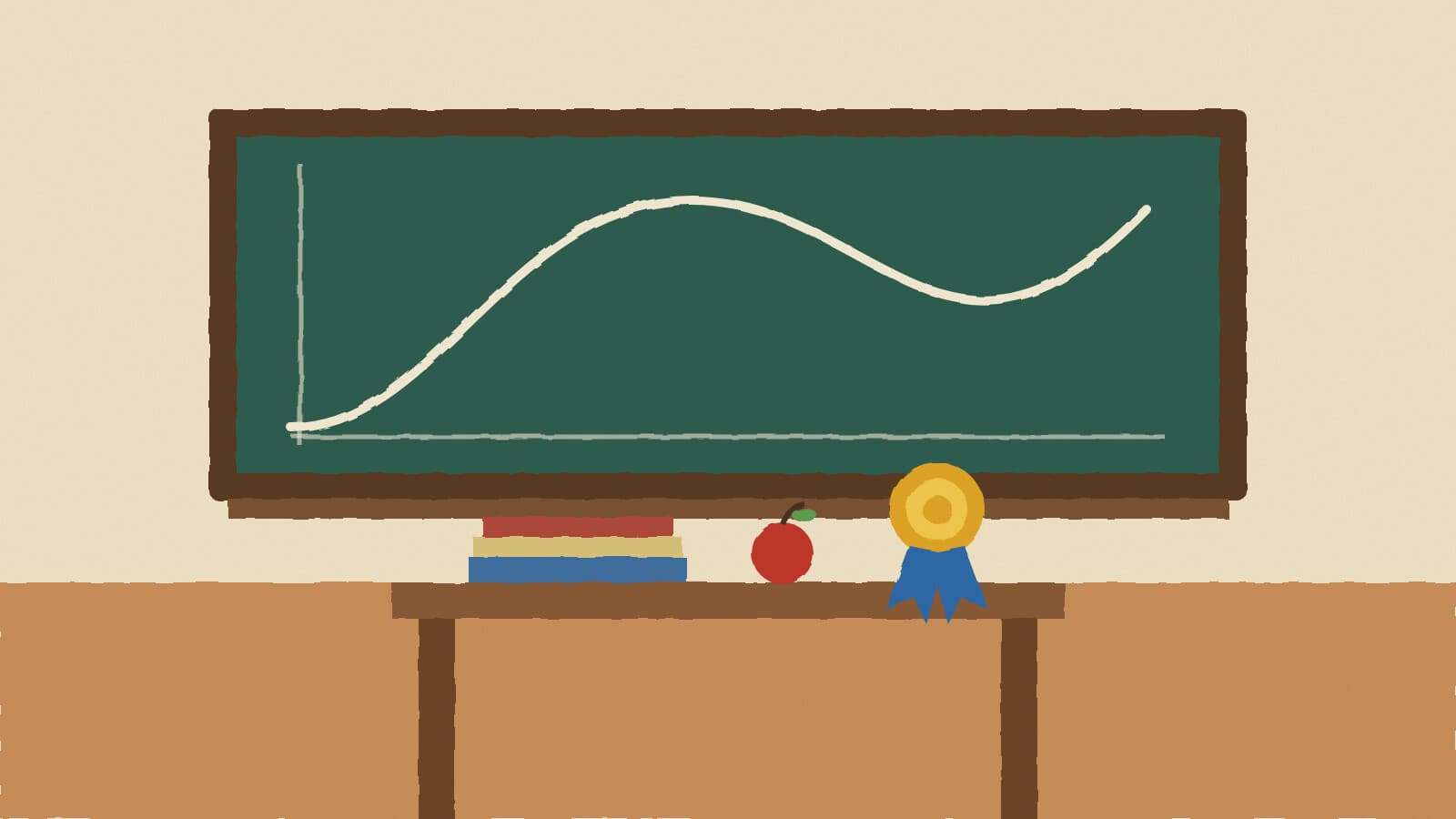 Math classroom with award ribbon - illustration, Jake Team LLC