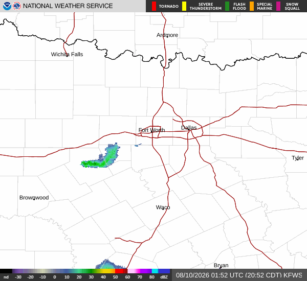 National Weather Service radar for North Texas (KFWS)