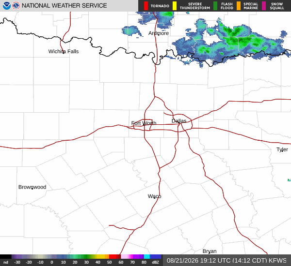 National Weather Service radar for North Texas (KFWS)