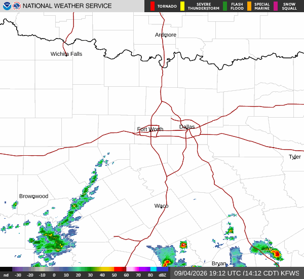 National Weather Service radar for North Texas (KFWS)