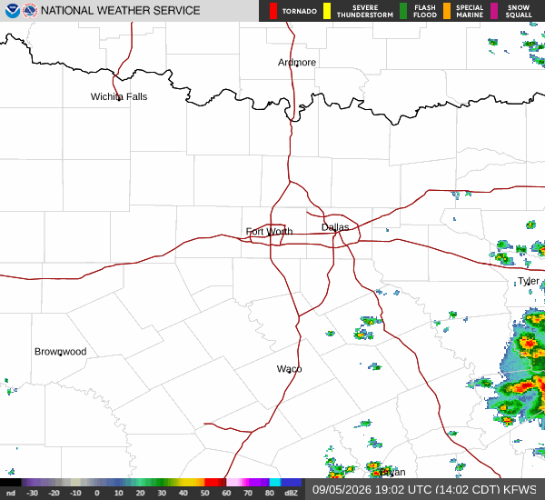 National Weather Service radar for North Texas (KFWS)