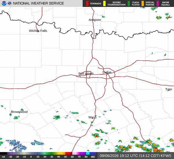 National Weather Service radar for North Texas (KFWS)