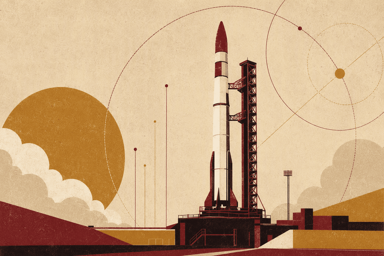 student rocketry launch - illustration, Jake Team LLC